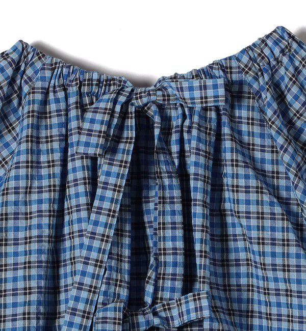 SHIPS for women「〈手洗い可能〉DEVEAUX サッカー チェック リボン ブラウス」|シャツ・ブラウス|