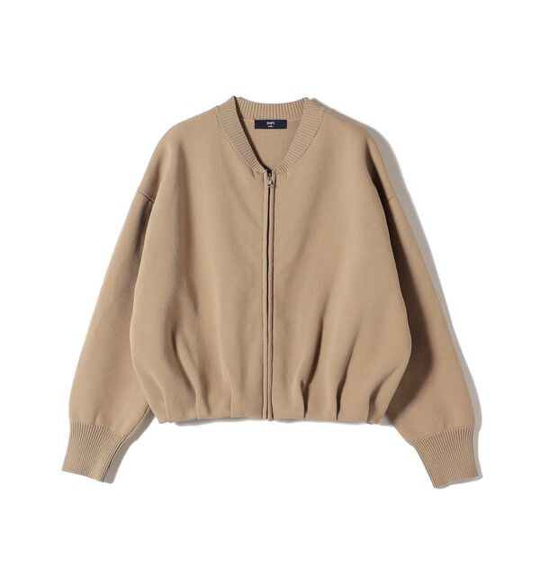 SHIPS Colors 「SHIPS Colors:〈手洗い可能〉タック ニット ブルゾン 2」|カーディガン|ベージュ