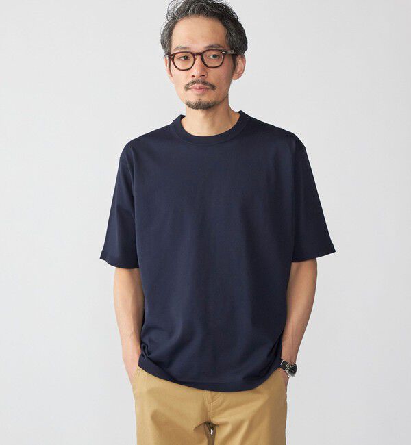 SHIPS「SHIPS:〈洗濯機可能〉18ゲージ ポリエステル ライト リラックス Tシャツ」|Tシャツ・カットソー|ダークブルー