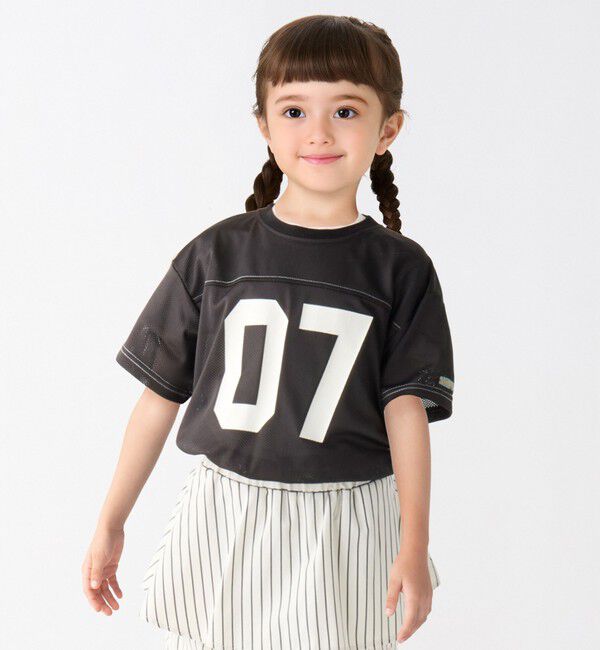 SHIPS Colors 「SHIPS Colors:80～130cm / ナンバリング メッシュ Tシャツ」|Tシャツ・カットソー|ブラック