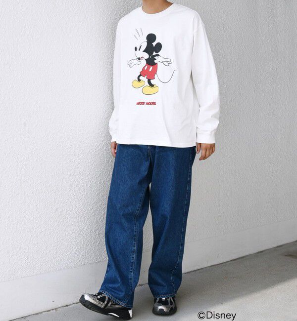 SHIPS any「SHIPS any: /ミッキーマウス/ サイン & ポージング Tシャツ (ロンT)◇」|Tシャツ・カットソー|