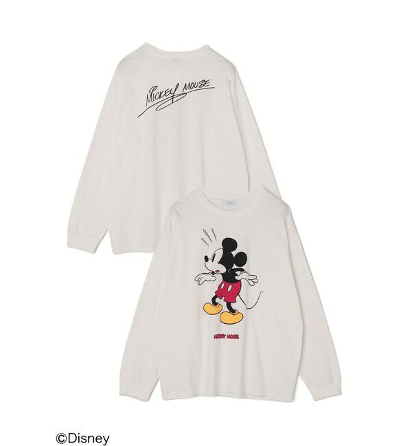 SHIPS any「SHIPS any: /ミッキーマウス/ サイン & ポージング Tシャツ (ロンT)◇」|Tシャツ・カットソー|