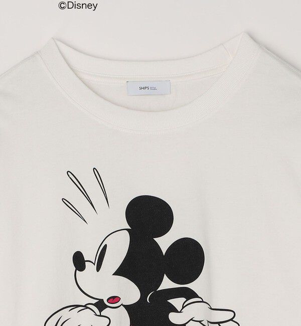 SHIPS any「SHIPS any: /ミッキーマウス/ サイン & ポージング Tシャツ (ロンT)◇」|Tシャツ・カットソー|