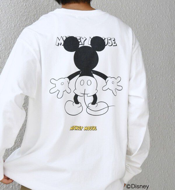 SHIPS any「SHIPS any: /ミッキーマウス/ サイン & ポージング Tシャツ (ロンT)◇」|Tシャツ・カットソー|