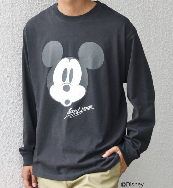 SHIPS any「SHIPS any: /ミッキーマウス/ サイン & ポージング Tシャツ (ロンT)◇」|Tシャツ・カットソー|