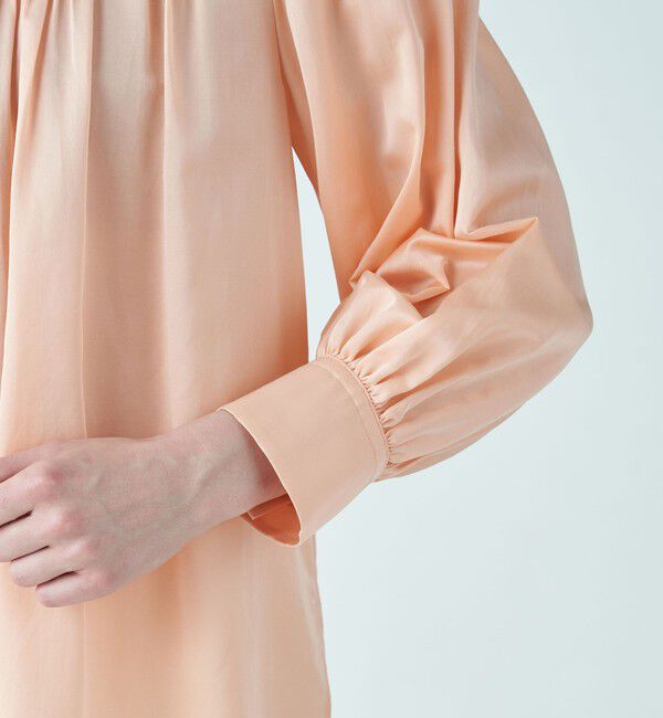 Ballsey「コットンシルクサテン ピンタックギャザーブラウス」|シャツ・ブラウス|