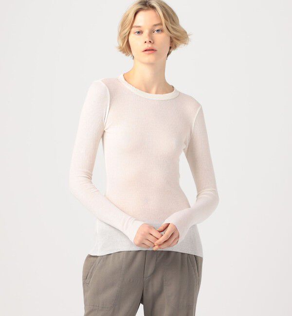 JAMES PERSE「コットンカシミヤブレンドリブ ロングスリーブプルオーバー WVA3939」|Tシャツ・カットソー|