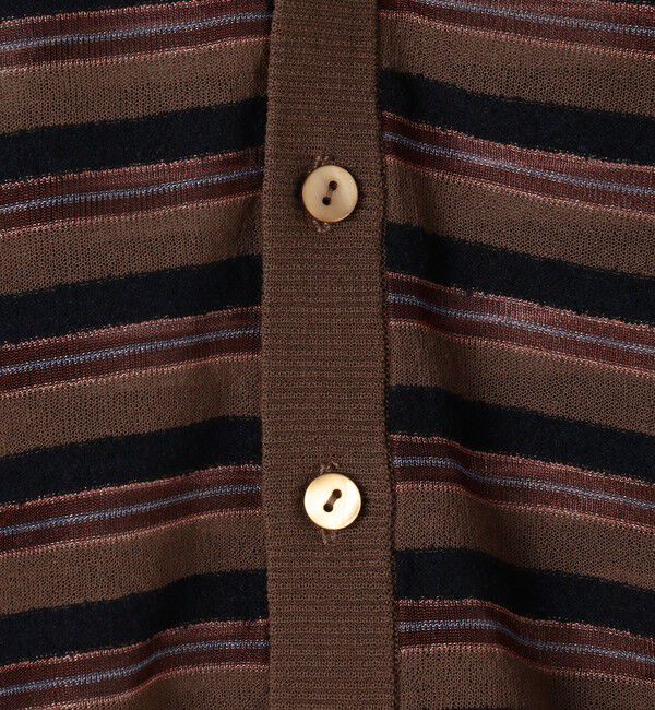 MACPHEE「シアーヤーンボーダー Vネックカーディガン」|カーディガン|