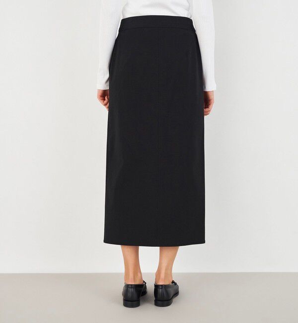 DES PRES「プレーンコットンストレッチ タイトロングスカート」|タイト|