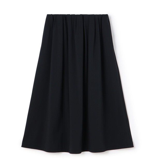 Ballsey「ラッシュストレッチ タックギャザースカート」|フレア|19 ブラック