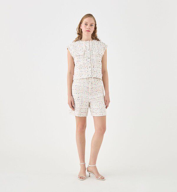 TOMORROWLAND collection「キャンディノットファンシーツイード クルーネックジレ」|ベスト・ジレ|