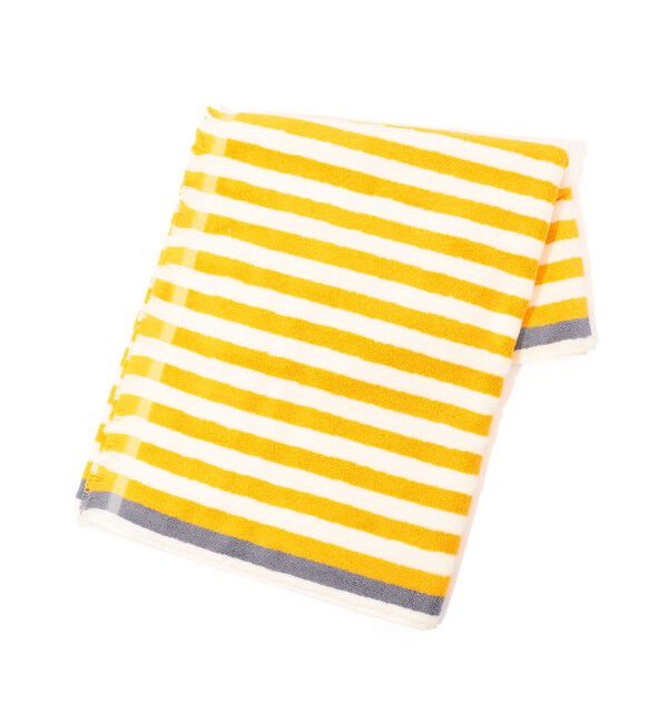 TOMORROWLAND HOME「コットンストライプバスタオル」|タオル|24 イエロー系