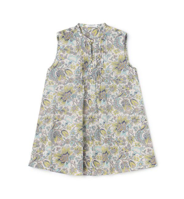 SOULEIADO「コットンボイルプリント ノースリーブブラウス」|シャツ・ブラウス|24 イエロー系