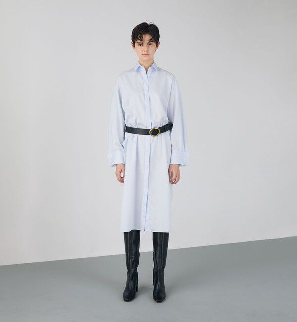 DES PRES「ドビークロス ウィングカラーシャツワンピース」|ワンピース|