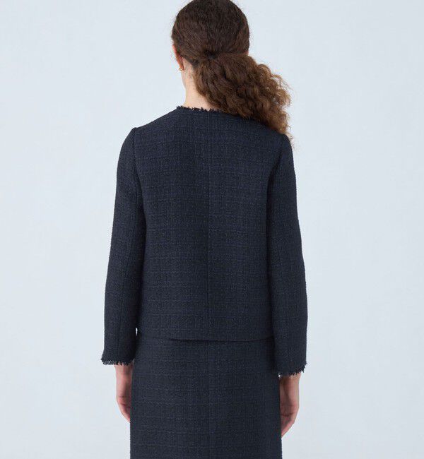Ballsey「ラメミックスツイード セミダブルクルージャケット」|ノーカラージャケット|