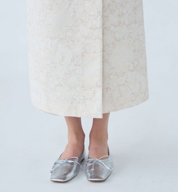 SOULEIADO「ボタニカルジャカード ラップナロースカート」|スカート|