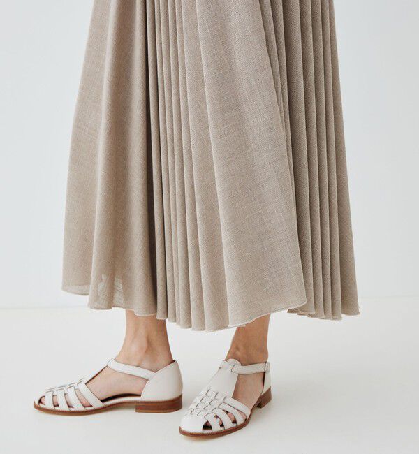 GALERIE VIE「リネンテクスチャー プリーツマキシスカート」|スカート|