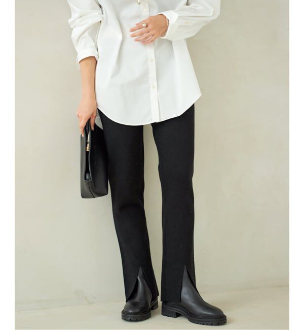 Plage「R&rsquo;IAM スリットニットパンツ」|その他|ブラック