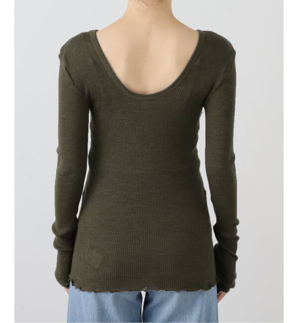 IENA LA BOUCLE「HAKUJI/ハクジ Wool rib L/S プルオーバー H232547」|Tシャツ・カットソー|