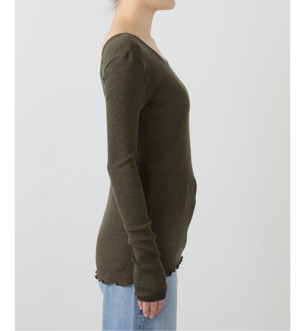 IENA LA BOUCLE「HAKUJI/ハクジ Wool rib L/S プルオーバー H232547」|Tシャツ・カットソー|