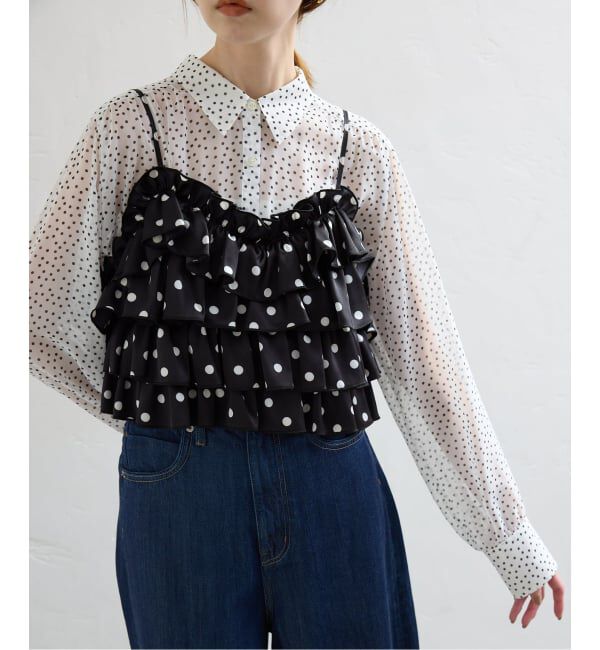 SLOBE IENA「【Jeu de Coeurs & Pois】ドットキャミ」|シャツ・ブラウス|
