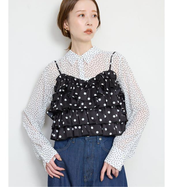 SLOBE IENA「【Jeu de Coeurs & Pois】ドットキャミ」|シャツ・ブラウス|