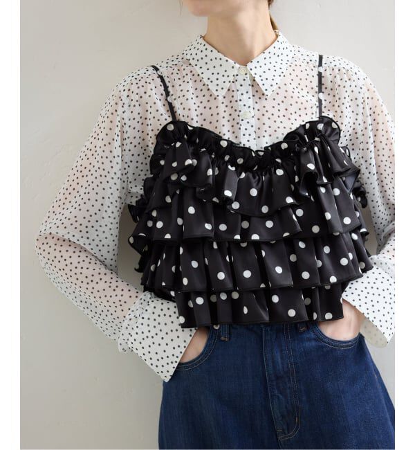 SLOBE IENA「【Jeu de Coeurs & Pois】ドットキャミ」|シャツ・ブラウス|