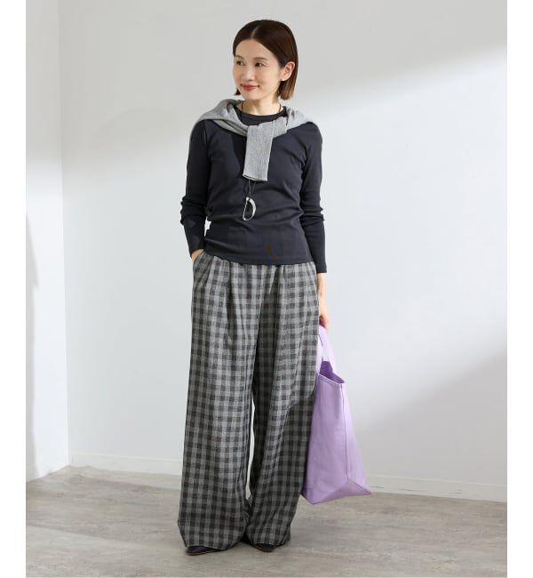 IENA「《予約》ウォッシャブル ギンガムチェックイージーパンツ」|その他|