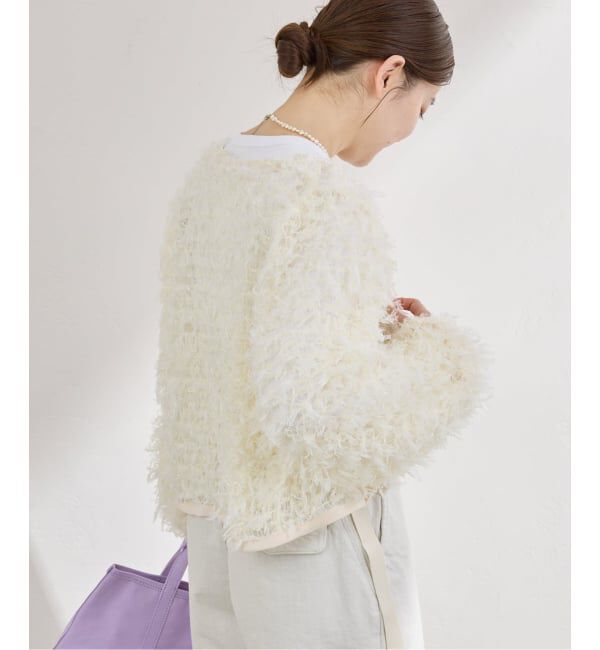 IENA「《予約》チュールテープ カーディガン」|カーディガン|
