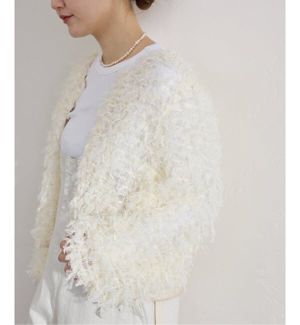 IENA「《予約》チュールテープ カーディガン」|カーディガン|
