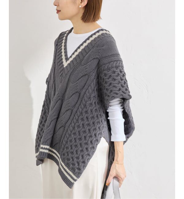 IENA「《予約》チルデンマントプルオーバー」|ニット・セーター|グレー