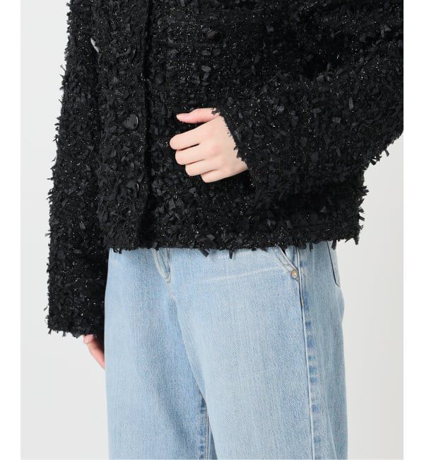 IENA「《予約》ファンシーツイードジャケット」|ノーカラージャケット|
