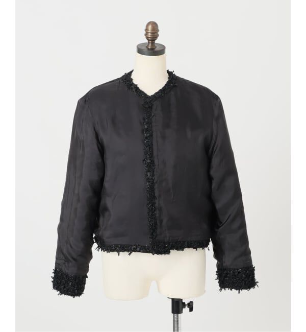 IENA「《予約》ファンシーツイードジャケット」|ノーカラージャケット|