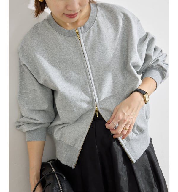 IENA「《予約》ジップオープン2WAYスウェットプルオーバー」|スウェット・ジャージ|グレーA