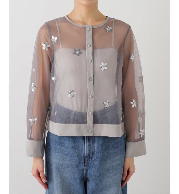 SLOBE IENA「habi  Spangle ブラウス」|シャツ・ブラウス|グレーA