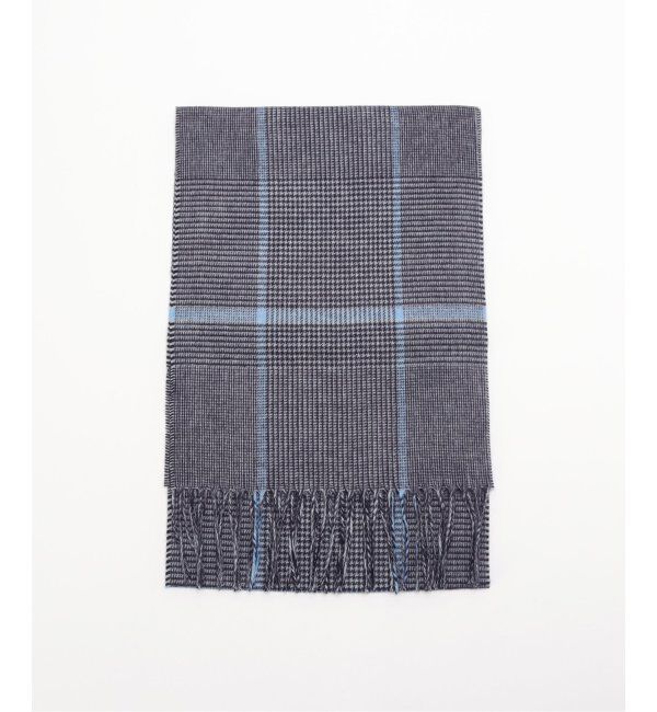 EDIFICE「PIACENZA(ピアツェンツァ) シルク/カシミヤ チェックマフラー 30&times;180」|マフラー|ネイビー A
