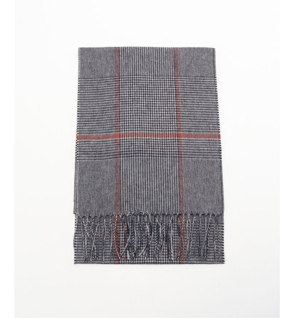 EDIFICE「PIACENZA(ピアツェンツァ) シルク/カシミヤ チェックマフラー 30&times;180」|マフラー|オレンジ