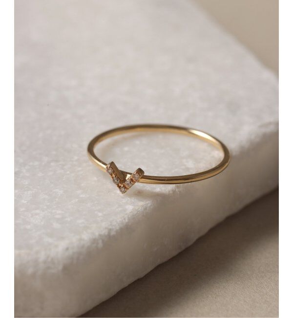 Lilas by Spick&Span「《一部店舗+WEB限定》Vラインダイヤリング K10」|リング|