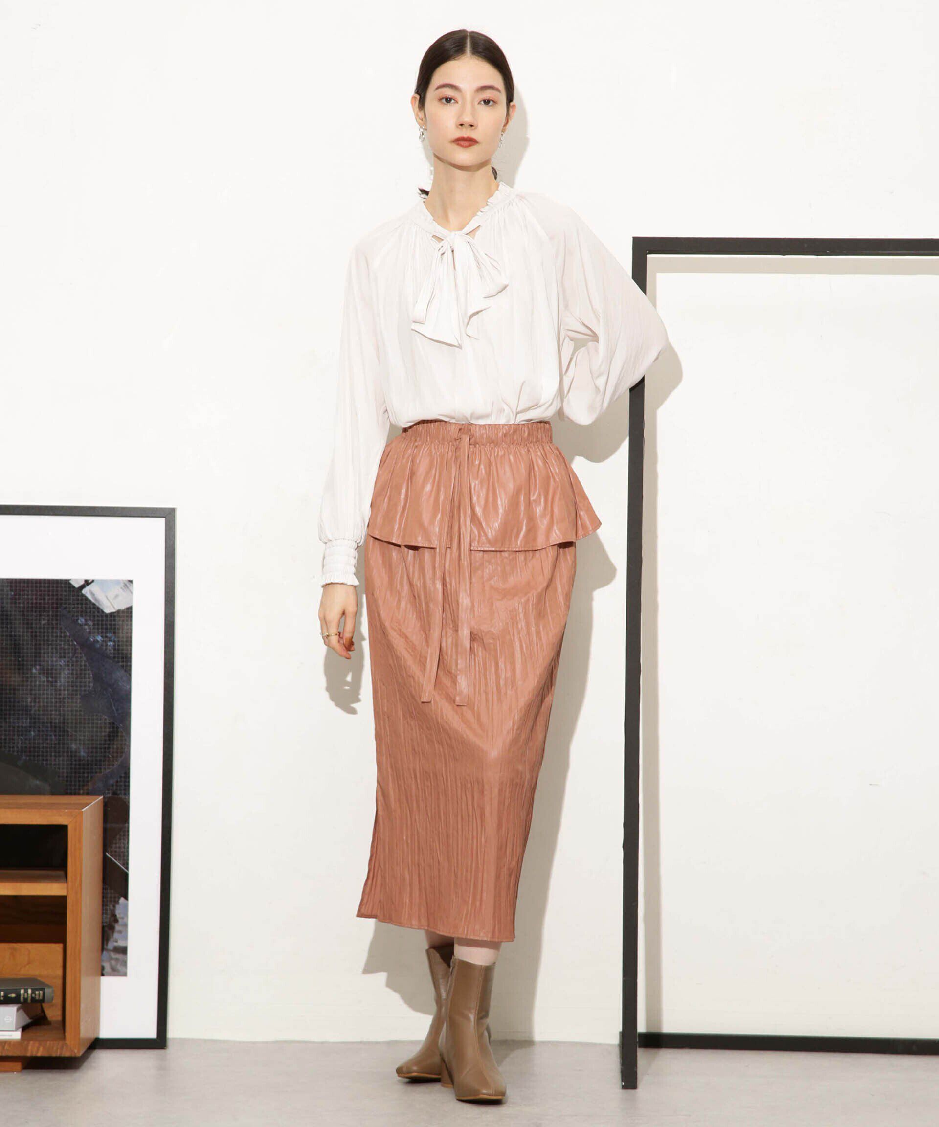 nano･universe「チンツサテンティアードプリーツスカート（セットアップ可）」|スカート|