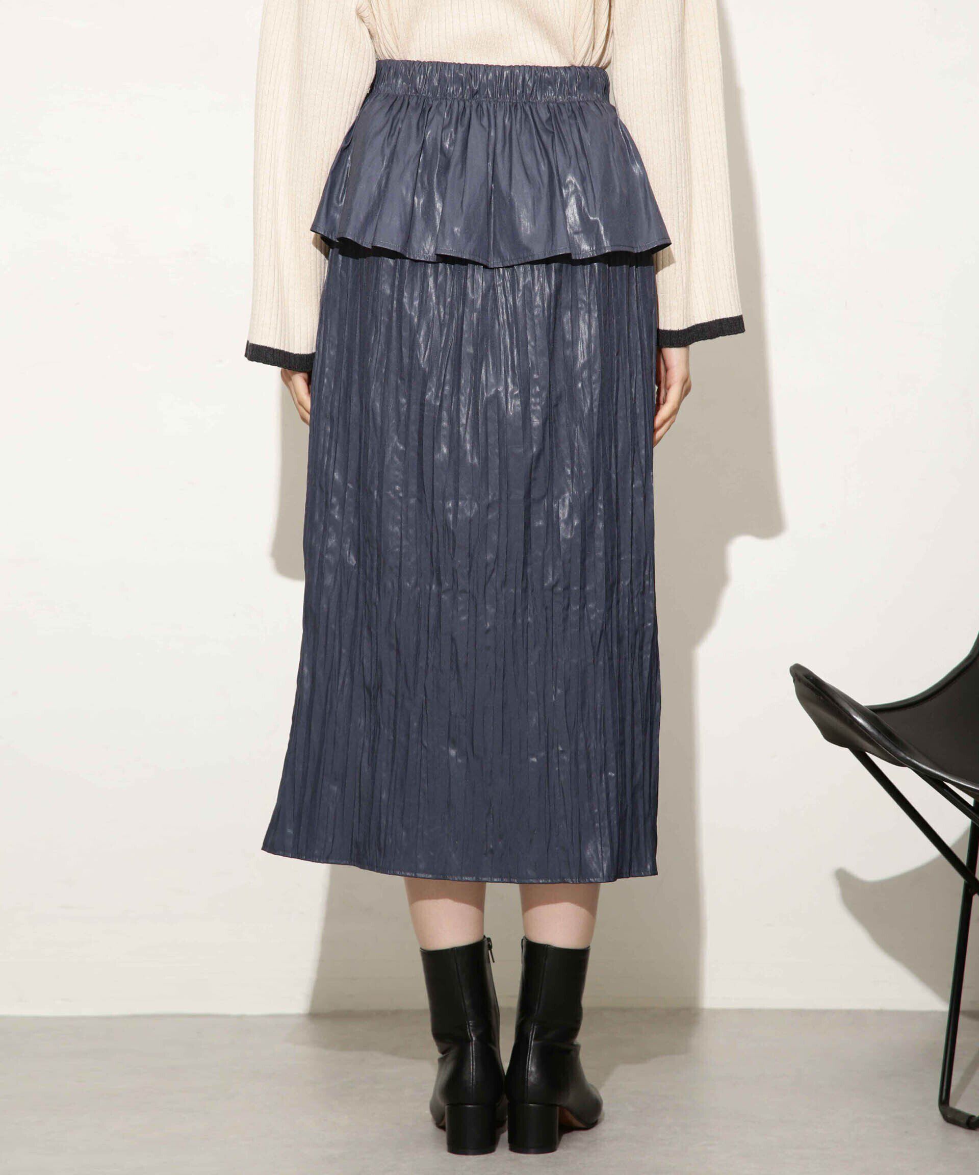 nano･universe「チンツサテンティアードプリーツスカート（セットアップ可）」|スカート|