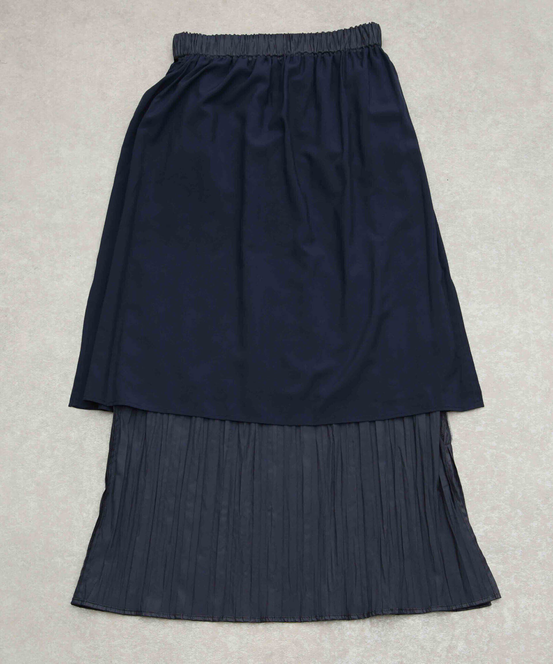 nano･universe「チンツサテンティアードプリーツスカート（セットアップ可）」|スカート|
