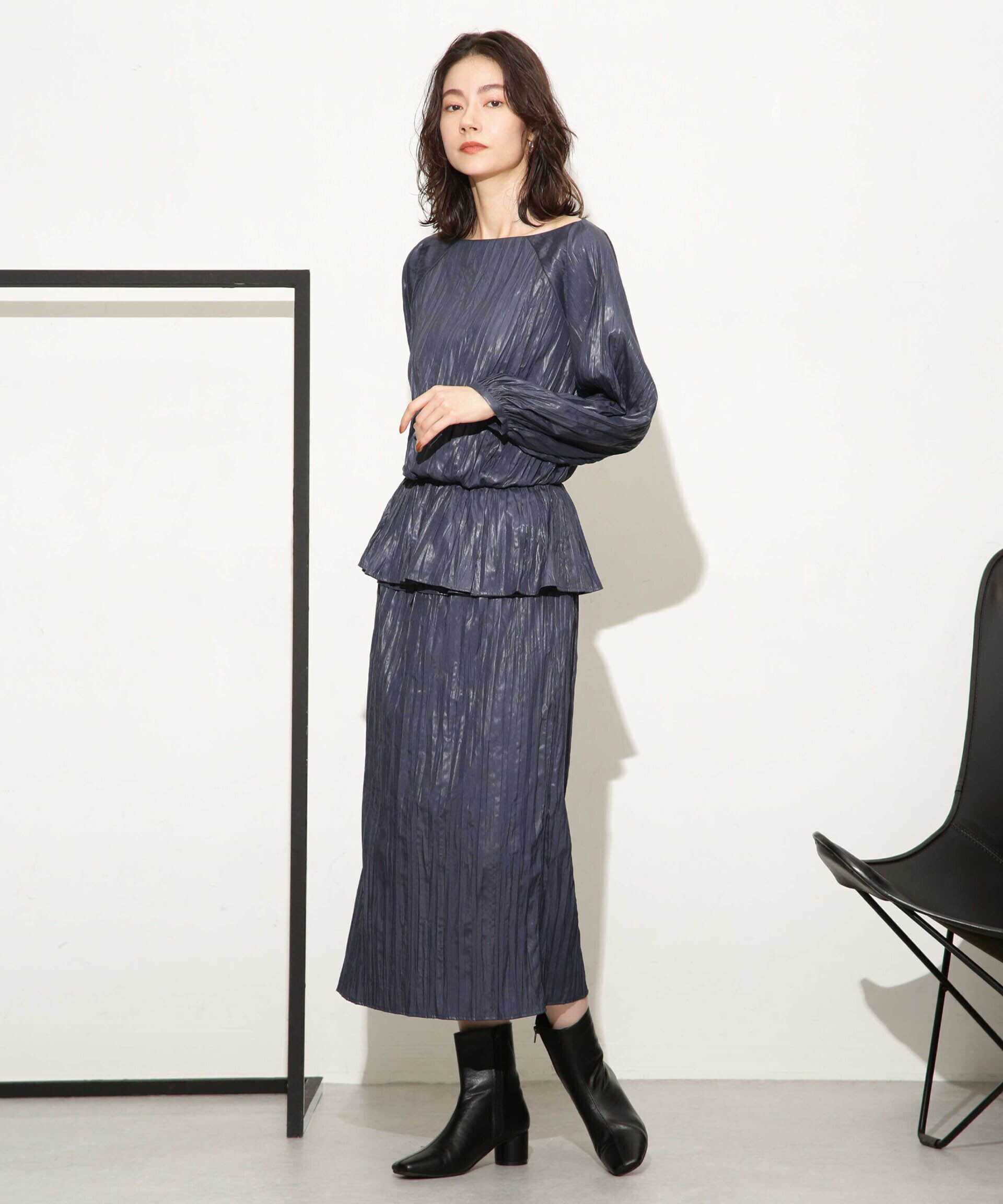 nano･universe「チンツサテンティアードプリーツスカート（セットアップ可）」|スカート|