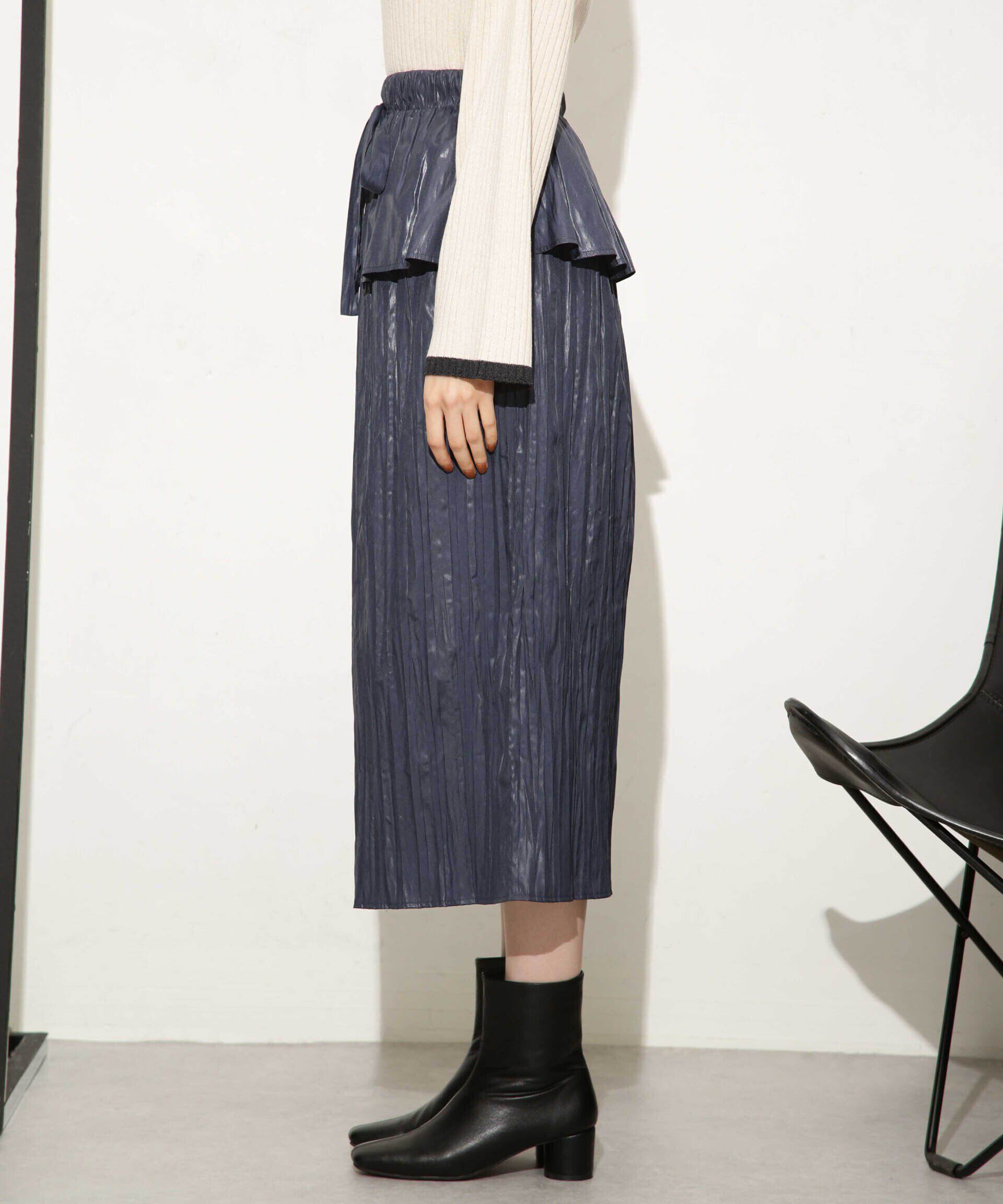 nano･universe「チンツサテンティアードプリーツスカート（セットアップ可）」|スカート|