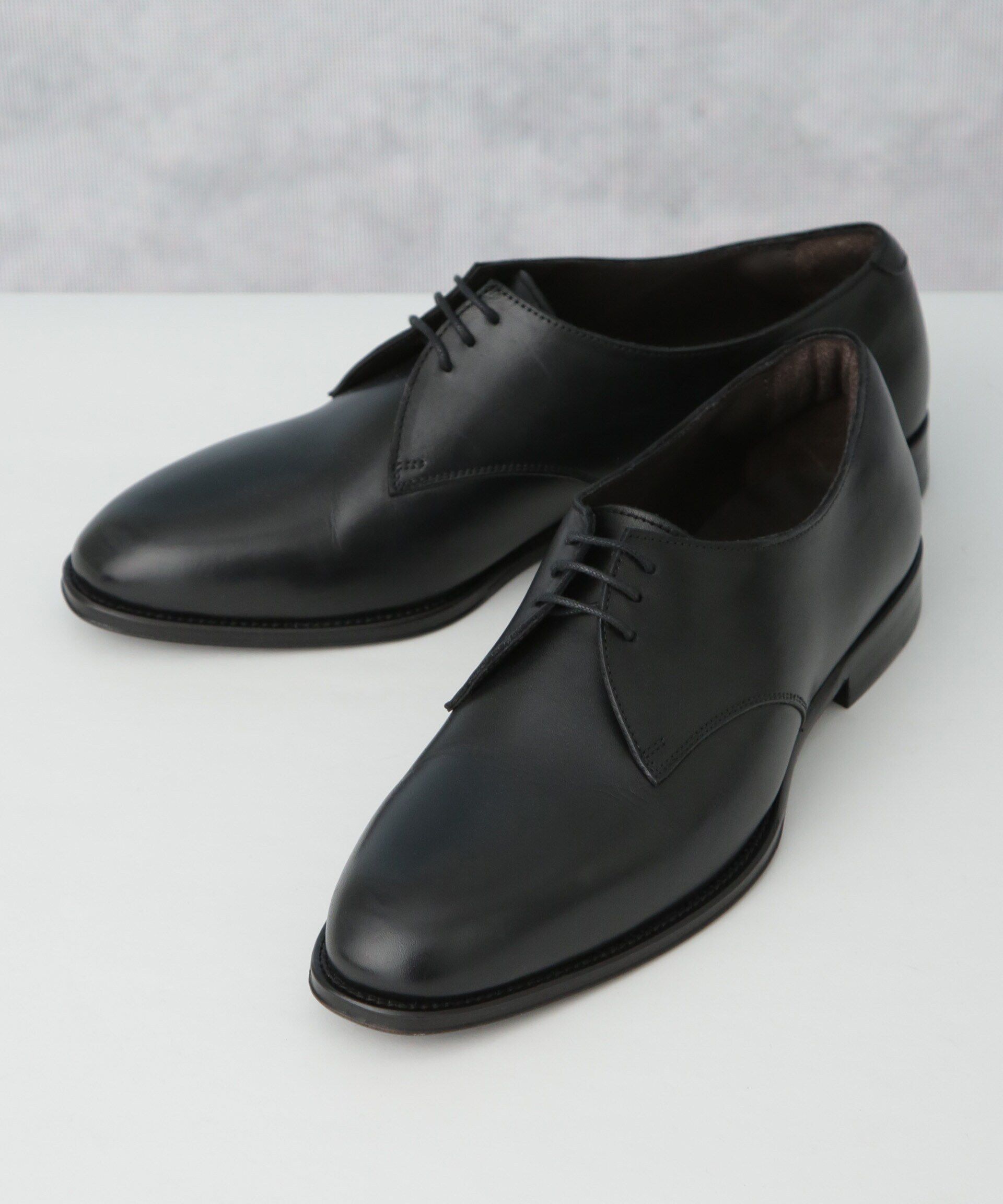 NANO universe「イタリア製 プレーントゥシューズ」|ビジネス・ドレスシューズ|ブラック