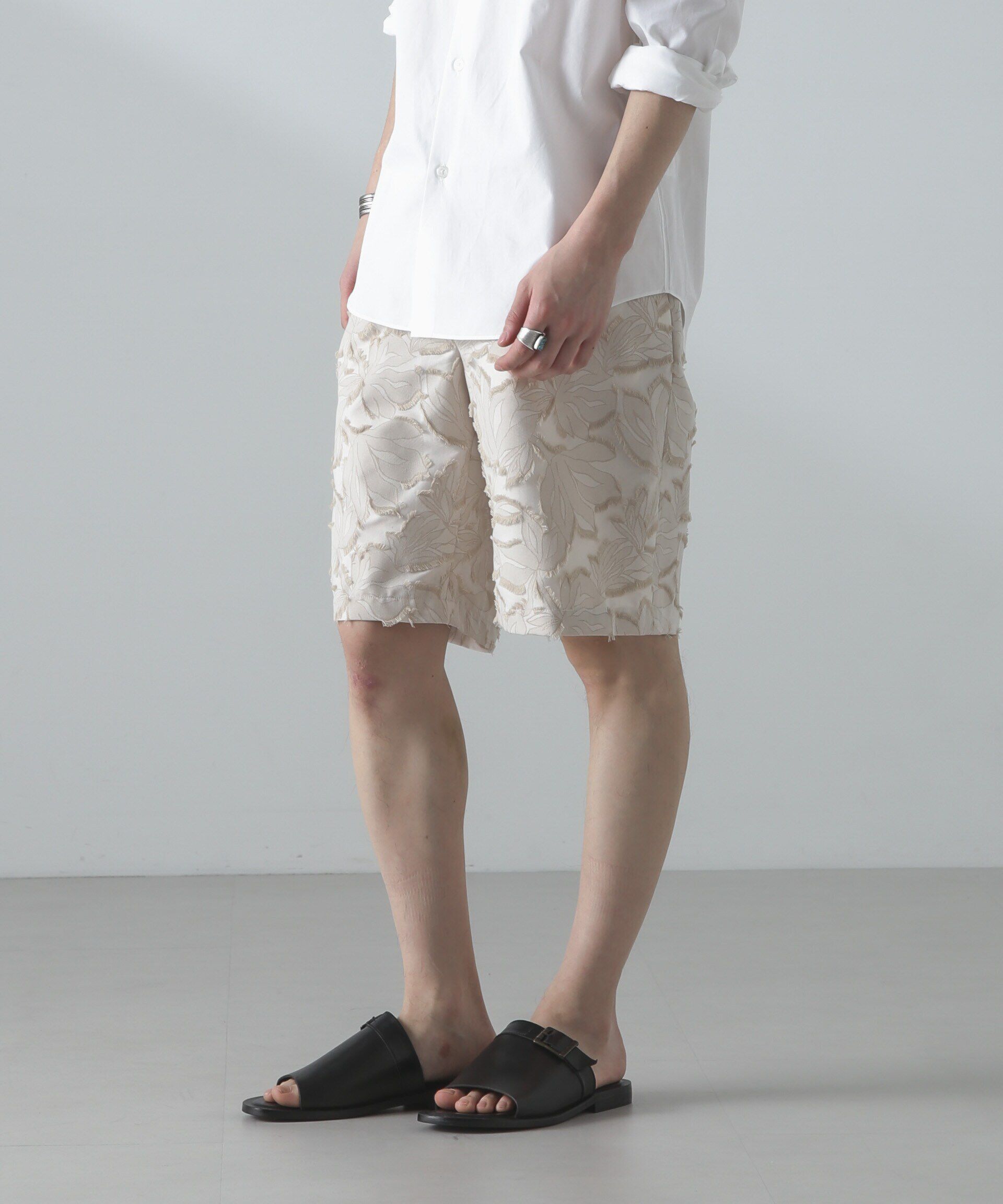 nano･universe「カットジャガードバギーショーツ(セットアップ可)」|チノ|