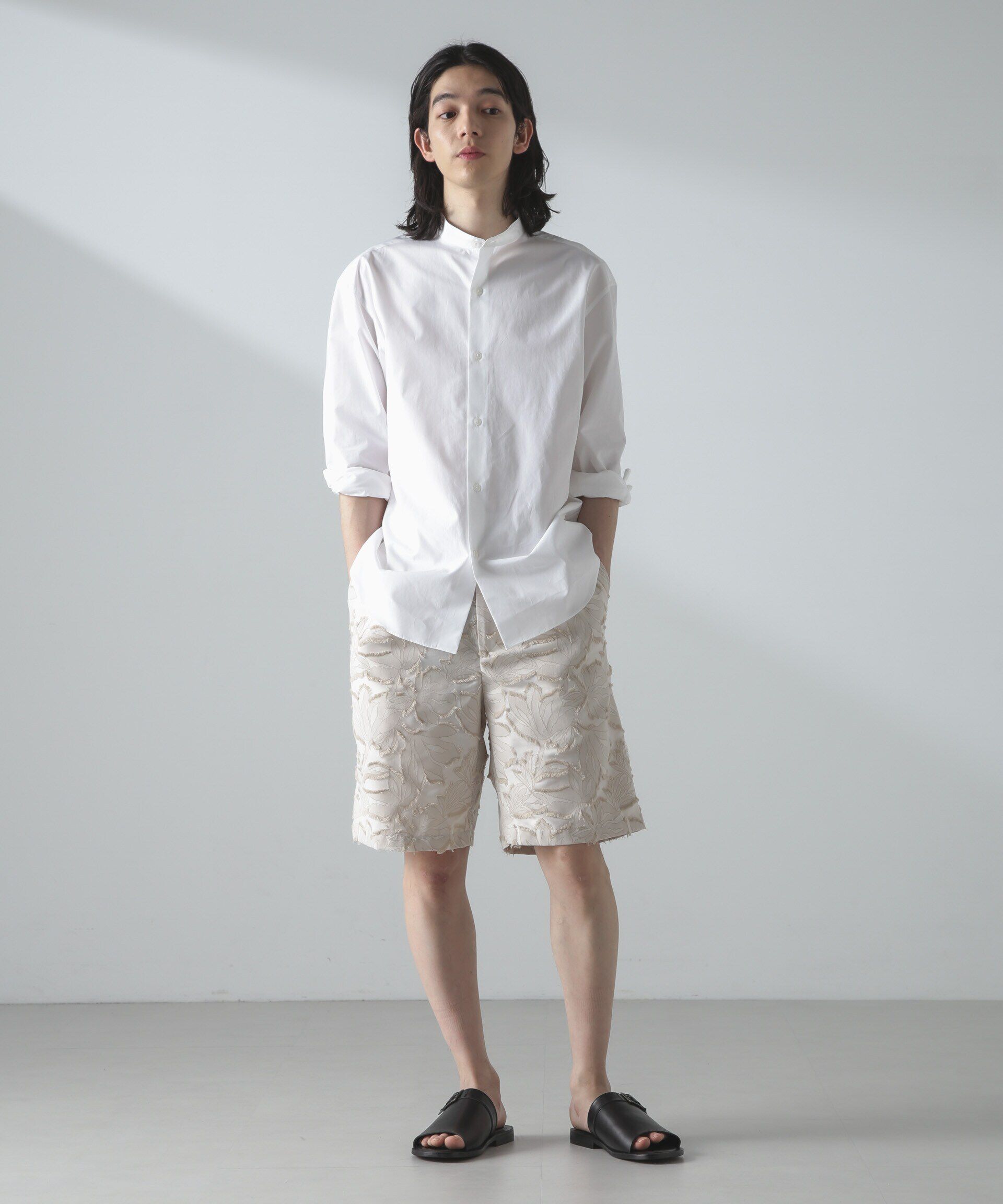 nano･universe「カットジャガードバギーショーツ(セットアップ可)」|チノ|