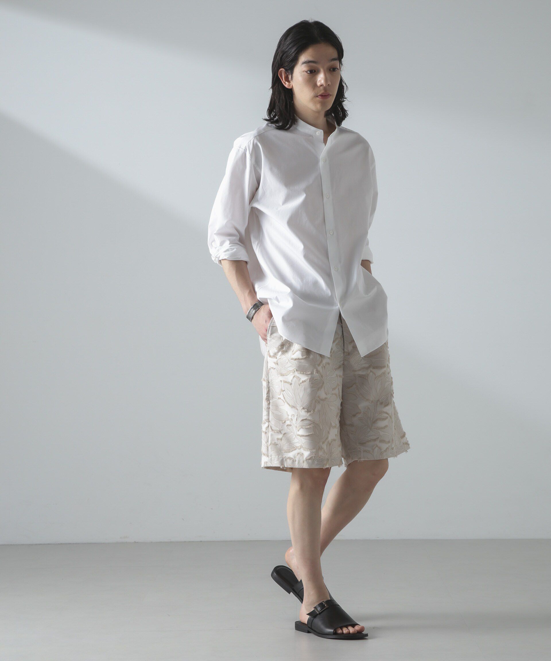 nano･universe「カットジャガードバギーショーツ(セットアップ可)」|チノ|