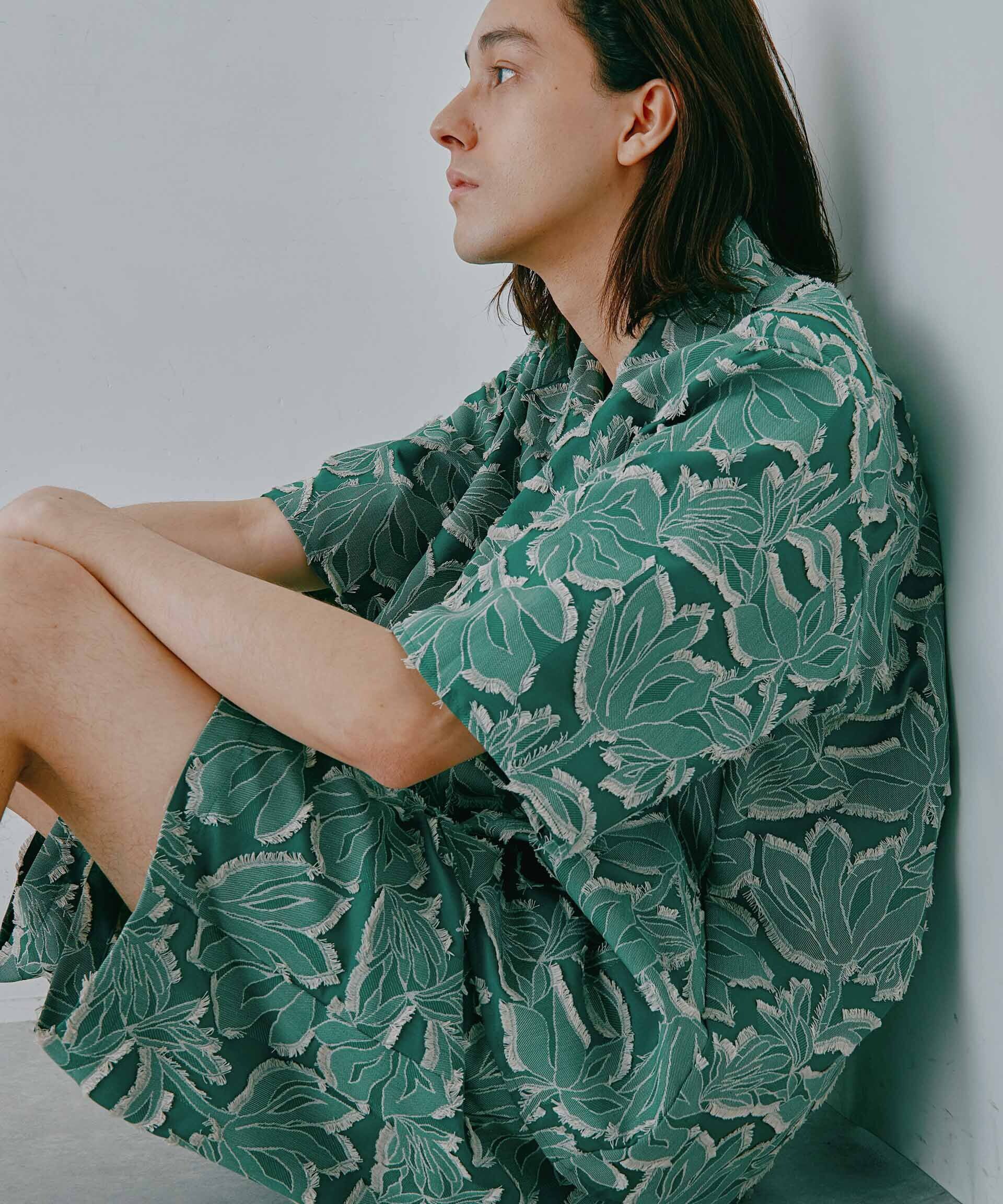 nano･universe「カットジャガードバギーショーツ(セットアップ可)」|チノ|グリーン