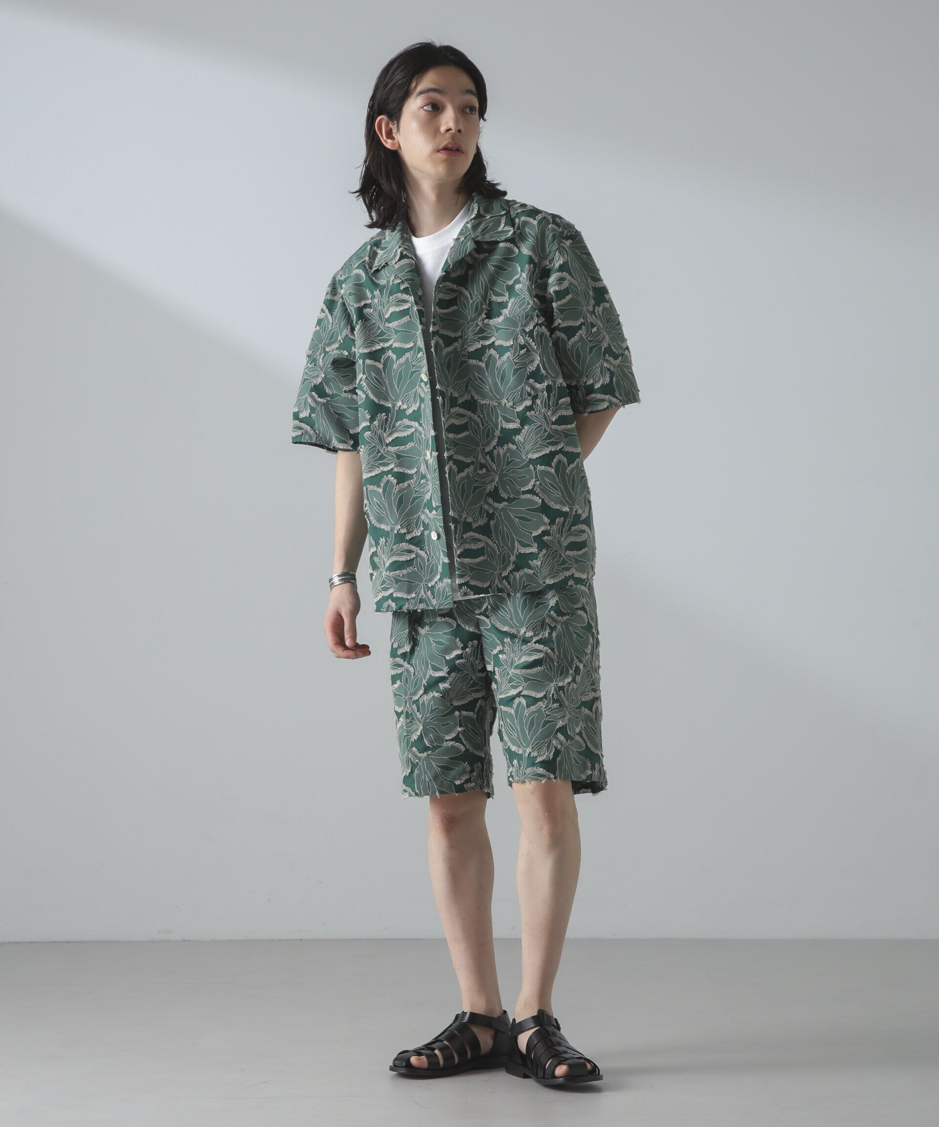 nano･universe「カットジャガードバギーショーツ(セットアップ可)」|チノ|