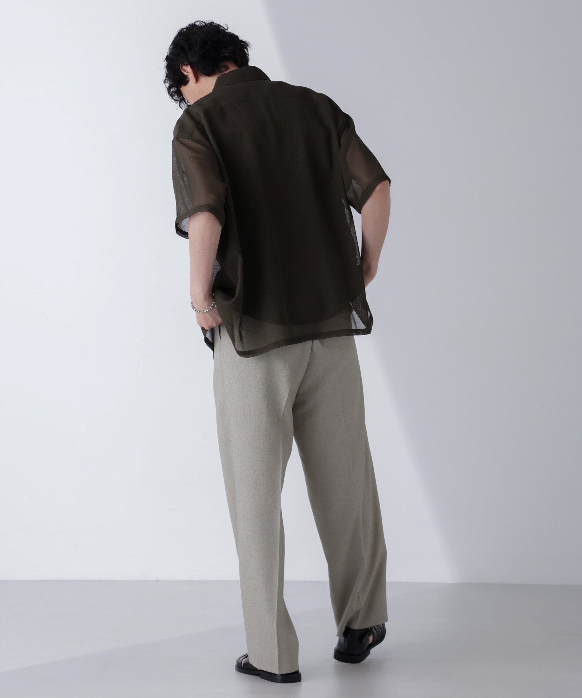 nano･universe「レギュラーカラーテックメッシュシャツ 半袖」|シャツ・ブラウス|